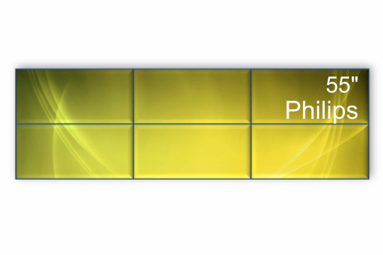 Изображение Видеостена 3x2 Philips 55" 55BDL2105X/00